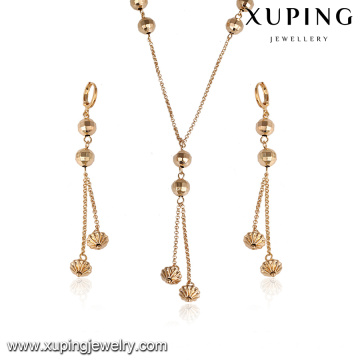 63676 xuping fashion latest gold jewelry design delicate nigerian wedding bead jewelry sets